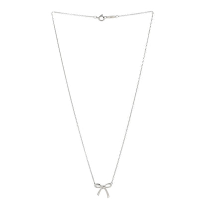 Tiffany Sterling Silver Small Bow Pendant Necklace 3 of 5