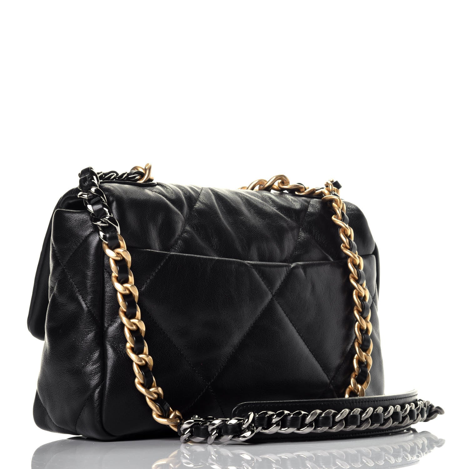 Chanel Goatskin Quilted Medium Chanel 19 Flap Black 4 of 11