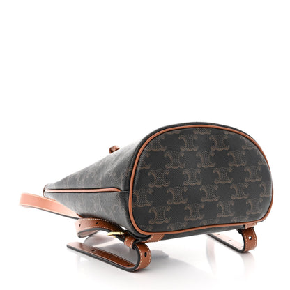 Celine Triomphe Canvas Calfskin Mini Folco Backpack Tan 4 of 9