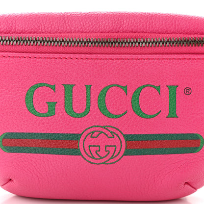 Gucci Grained Calfskin Small Logo Belt Bag Box Pink Green 8 of 10
