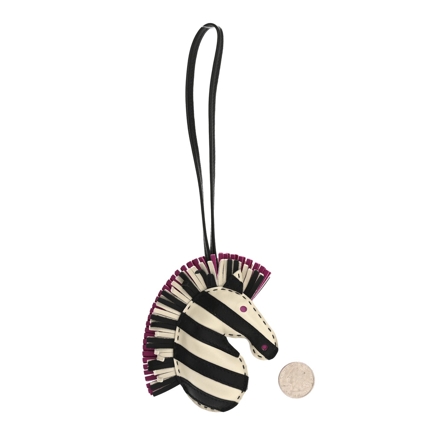 Milo Lambskin Geegee Savannah Bag Charm Craie Black Rose Mexico