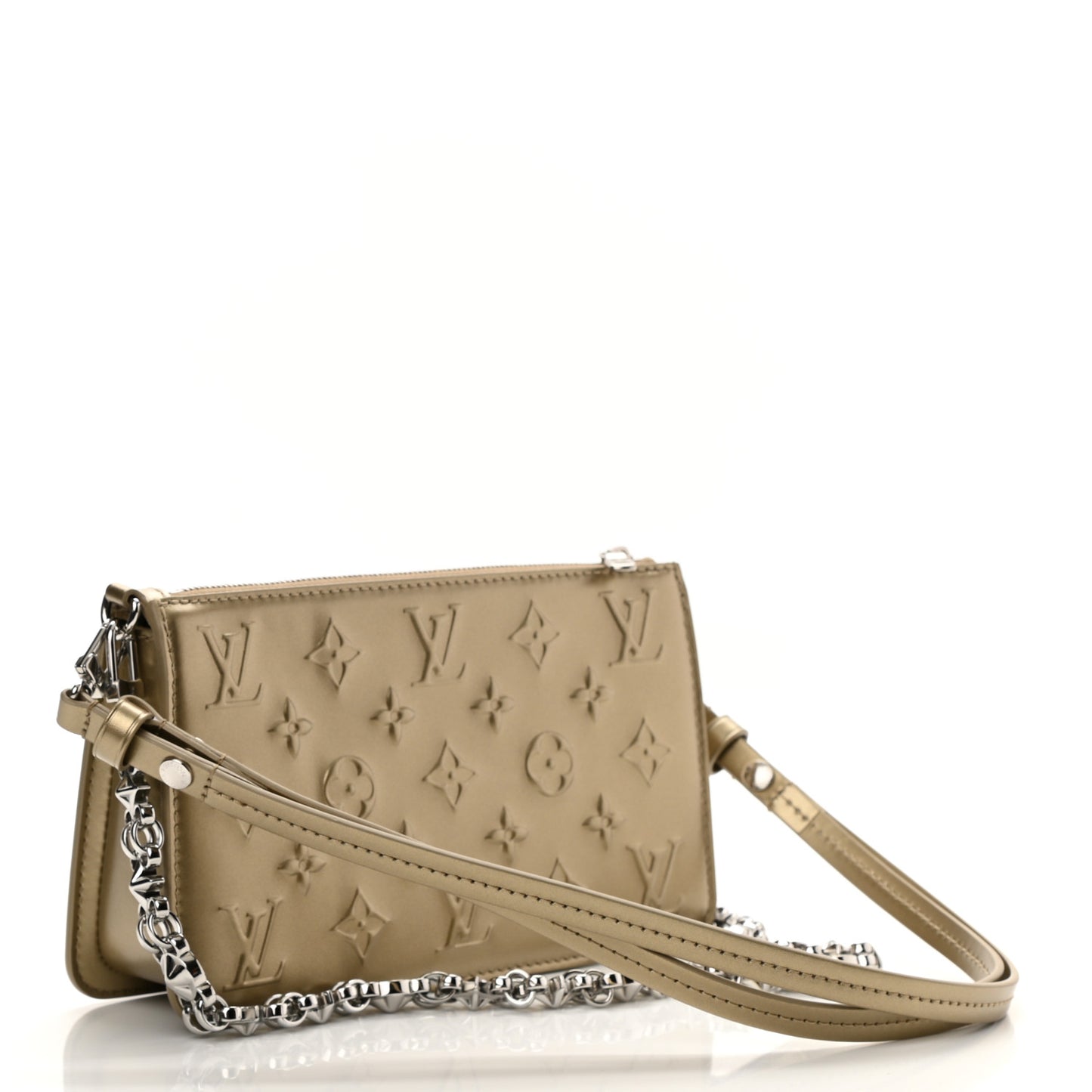 Calfskin Debossed Monogram Lexington Pochette Light Gold