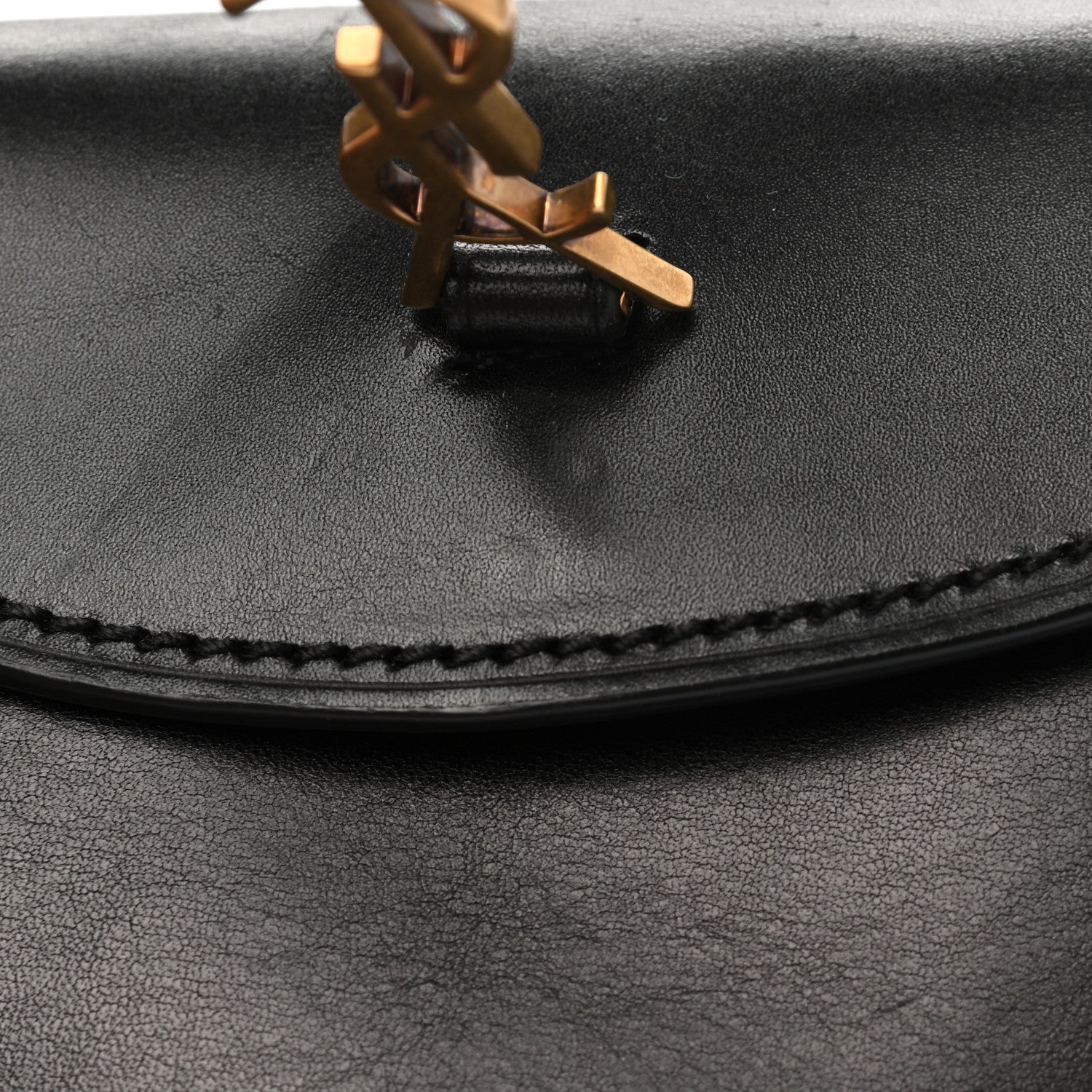 Saint Laurent Smooth Calfskin Mini Classic Monogram Kaia Belt Black 9 of 12