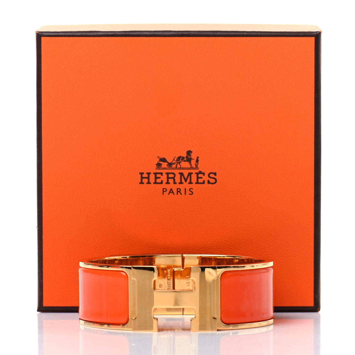 Enamel Wide Clic Clac H Bracelet PM Orange