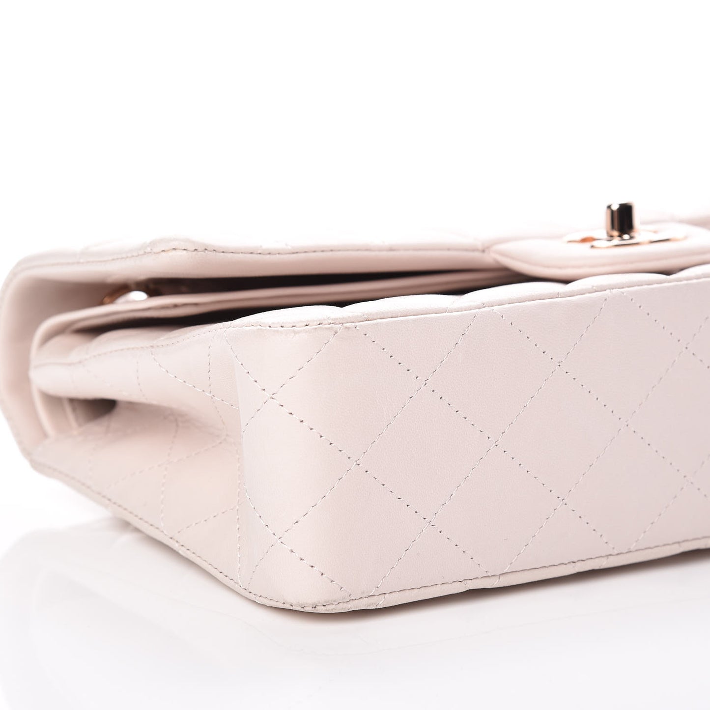 Lambskin Quilted Medium Double Flap Light Pink