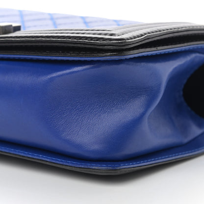 Chanel Lambskin Quilted Bi-Color Medium Boy Flap Black Blue Fonce 10 of 17