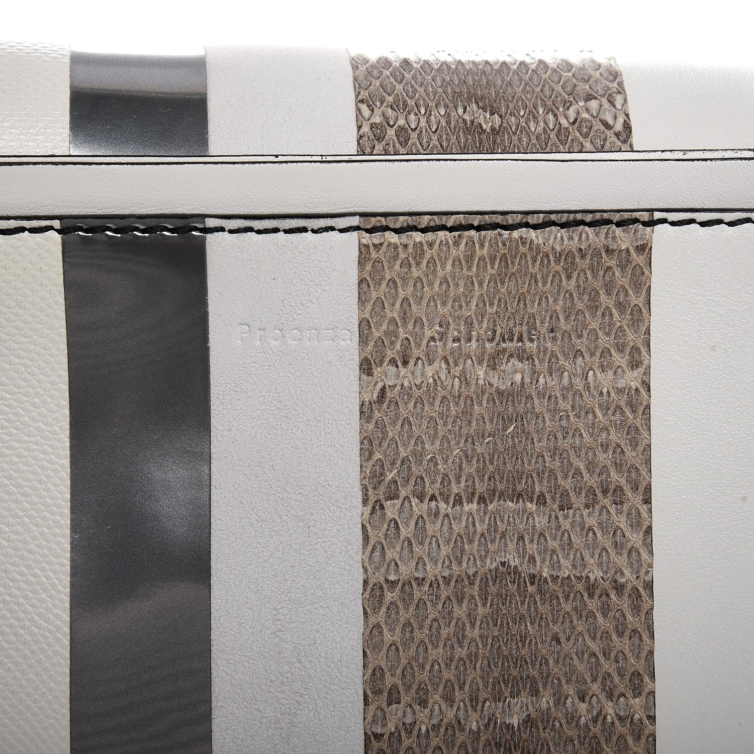 Proenza Schouler Elaphe Ayers Hava Clutch White Beige Silver 7 of 7