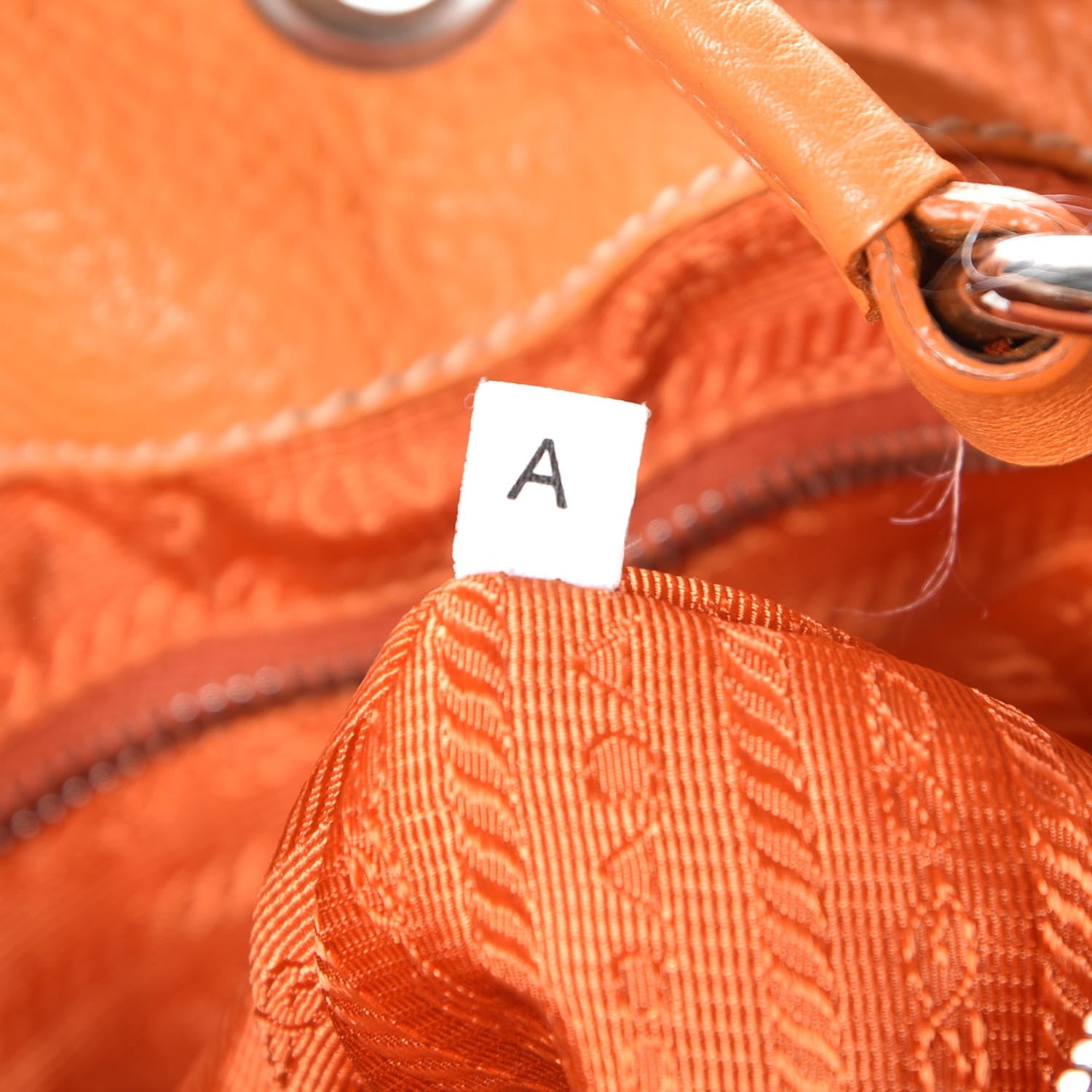 Prada Vitello Daino Drawstring Bucket Orange 7 of 8