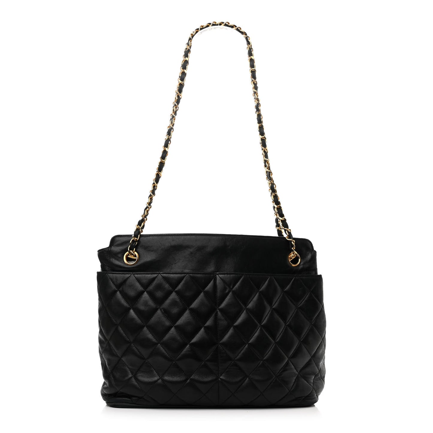 Lambskin Quilted Shoulder Bag Black