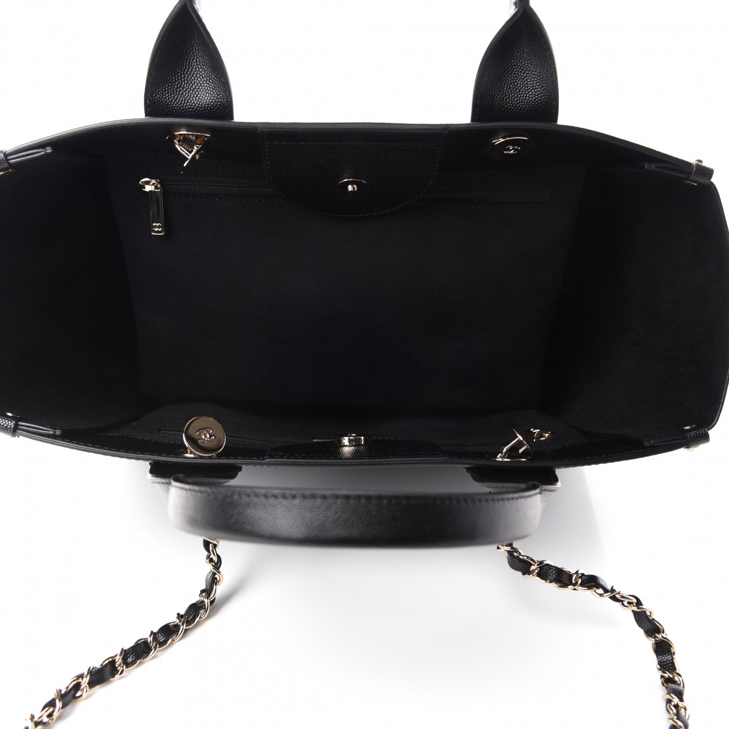 Chanel Caviar Small Studded Deauville Tote Black 5 of 11