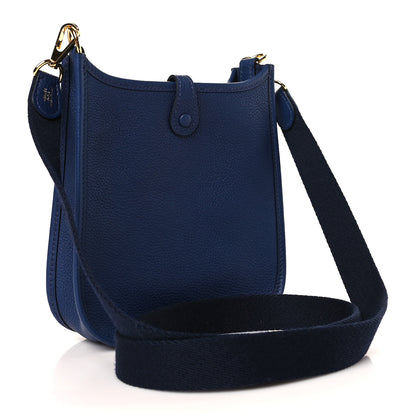 Hermes Taurillon Clemence Amazone Evelyne TPM Blue Saphir Blue Indigo 3 of 10