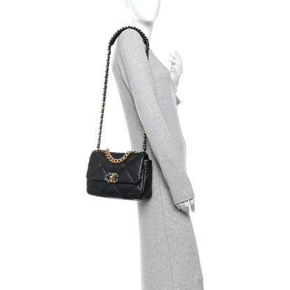 Chanel Lambskin Quilted Medium Chanel 19 Flap Black 2 of 10