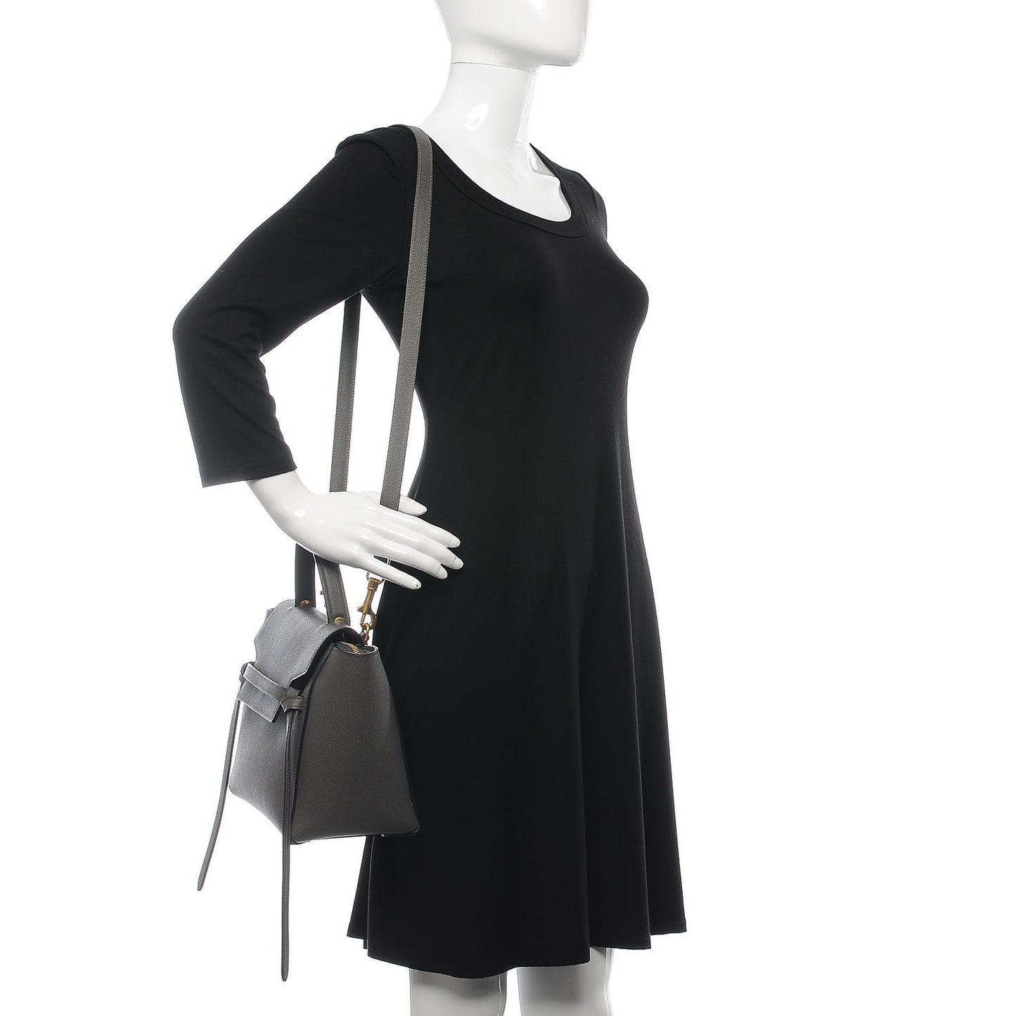 Grained Calfskin Micro Belt Bag Grey
