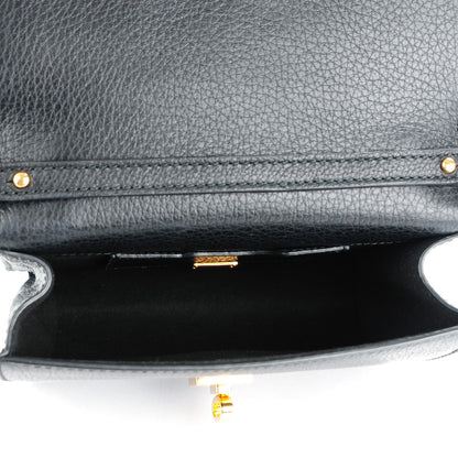 Dolce & Gabbana Grained Calfskin Mini Rosalia Trunk Crossbody Bag Black 5 of 7