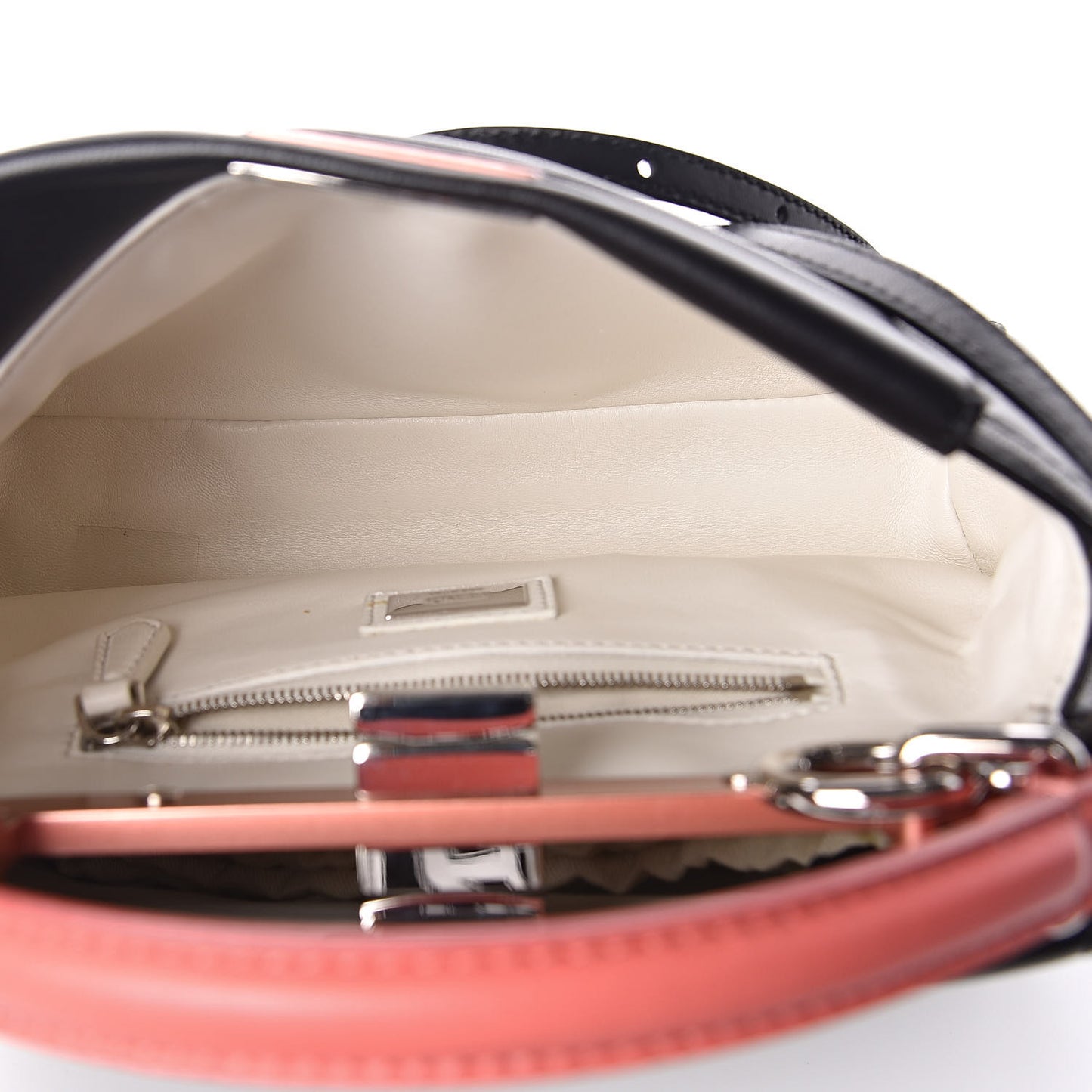 Nappa Colorblock Mini Peekaboo Iconic Satchel Black White Ecstasy