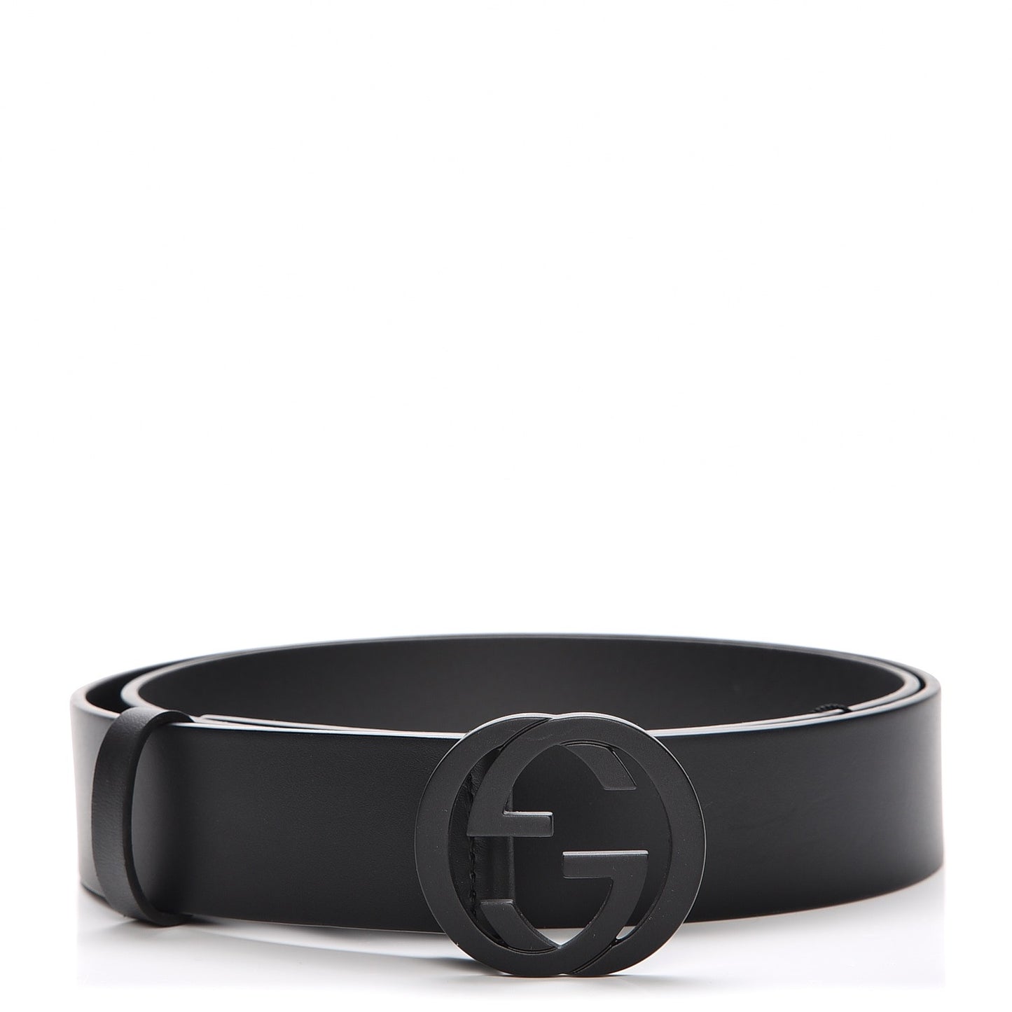 Selleria Calfskin Monochrome Interlocking G 37mm Belt 105 42 Black