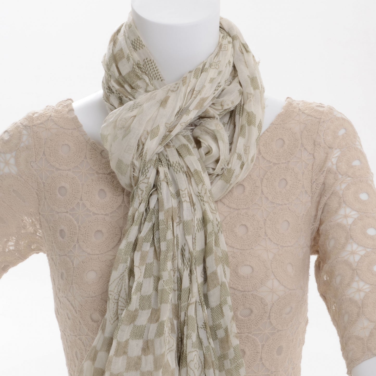 Cashmere Silk Damier Stole