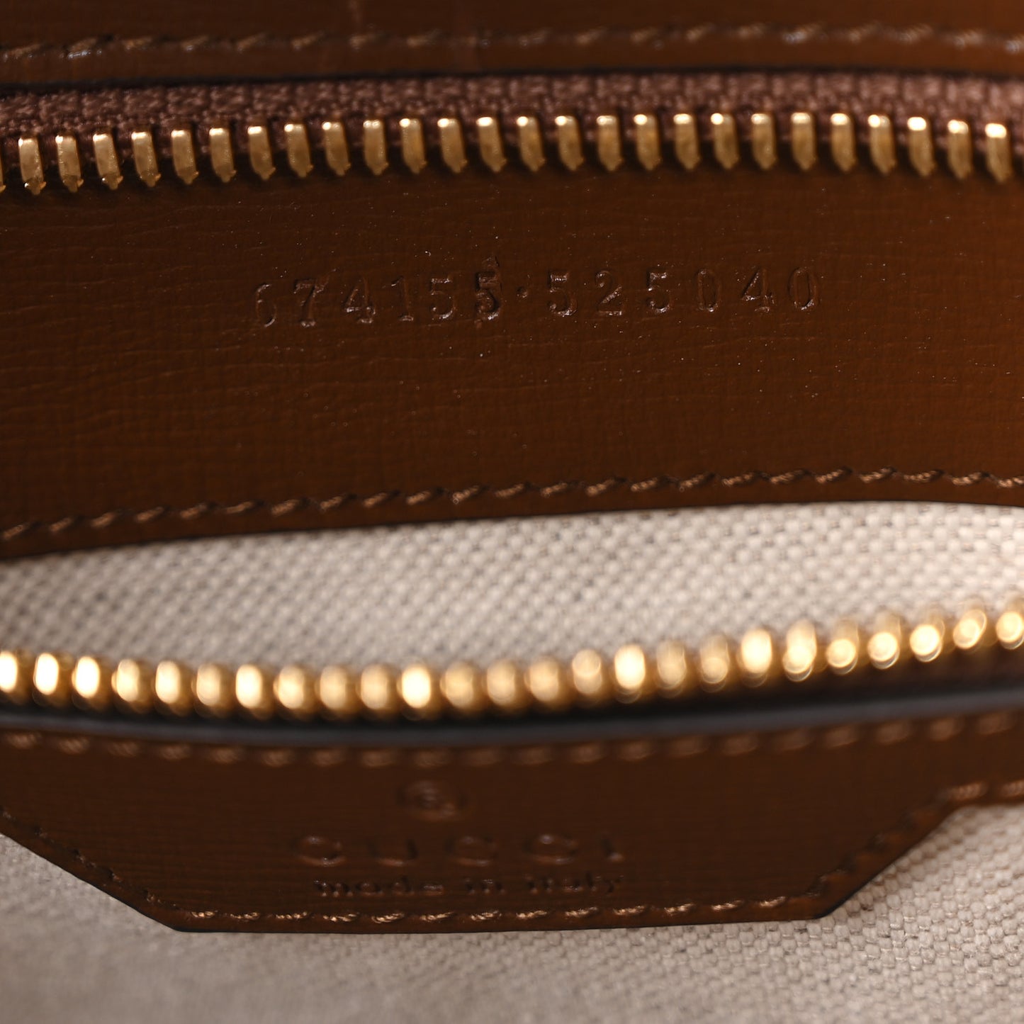 GG Supreme Monogram Textured Dollar Calfskin Medium Retro Interlocking G Vertical Tote Bag Beige Ebony Brown Sugar