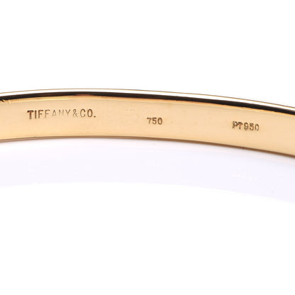 Tiffany 18K Yellow Gold Platinum Diamond 4.5mm Etoile Bangle Bracelet 4 of 4
