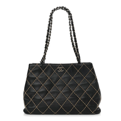 Chanel Calfskin Wild Stitch Shoulder Bag Black 1 of 11