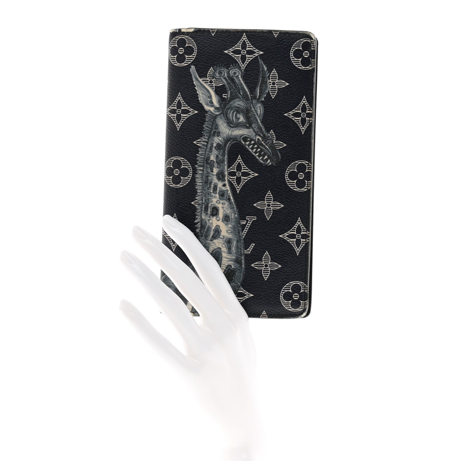 Louis Vuitton Savane Monogram Chapman Giraffe Brazza Wallet Encre 2 of 8