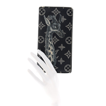 Louis Vuitton Savane Monogram Chapman Giraffe Brazza Wallet Encre 2 of 8