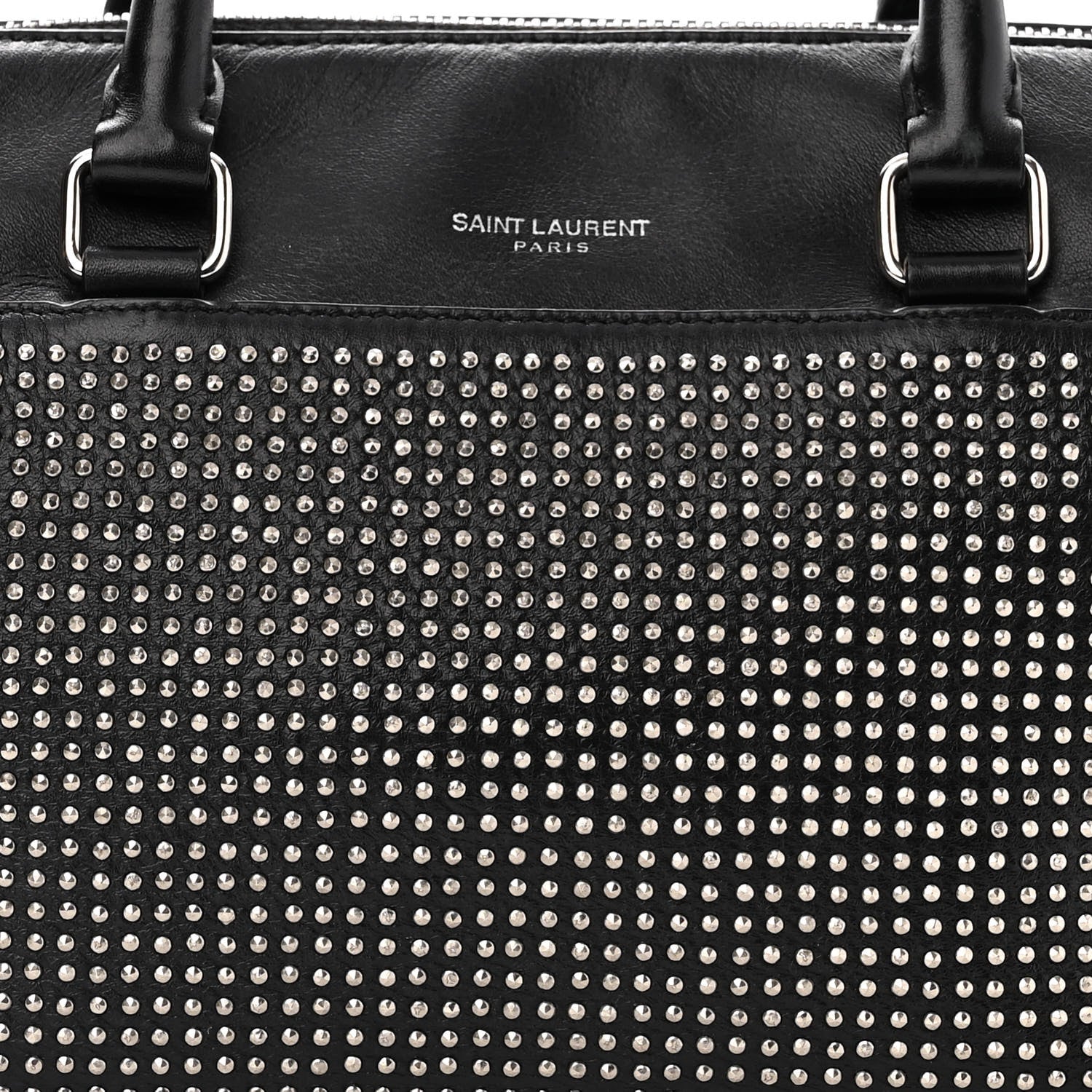 Saint Laurent Calfskin Studded Classic Duffle 6 Black 8 of 10