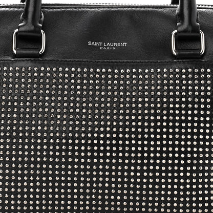 Saint Laurent Calfskin Studded Classic Duffle 6 Black 8 of 10