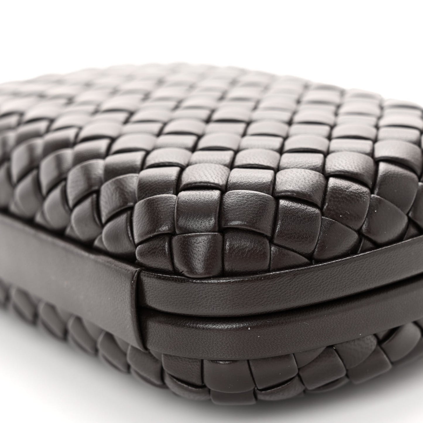 Nappa Intreccio Padded Chain Knot Clutch Fondant