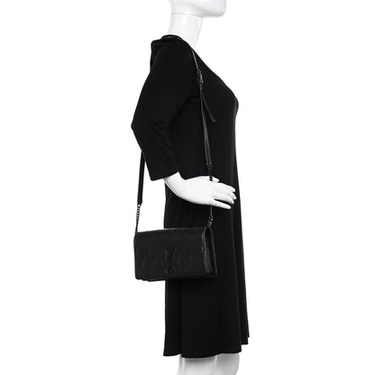 Saint Laurent Lambskin Diamond Quilted Monogram Angie Chain Bag Black 2 of 11