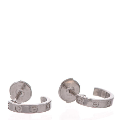 Cartier 18K White Gold Small LOVE Hoop Earrings 9 of 10