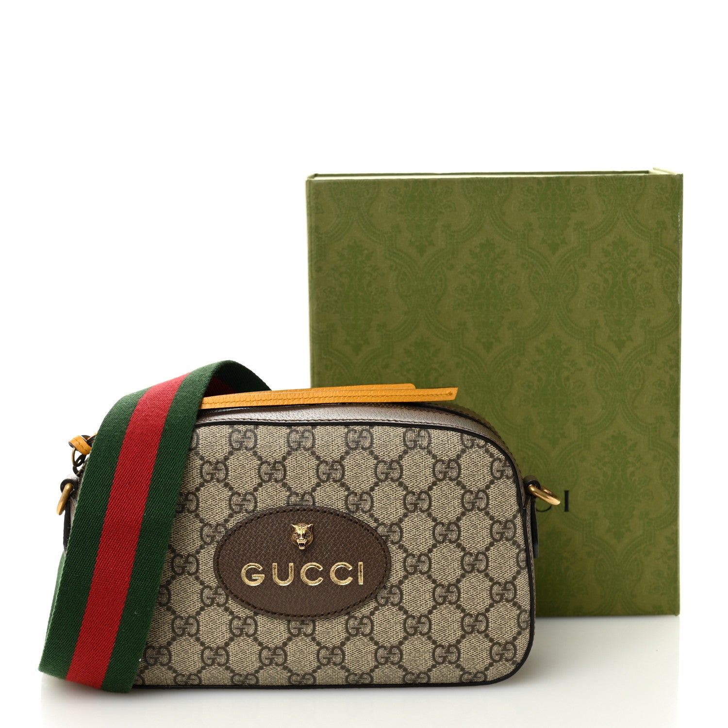 Gucci GG Supreme Monogram Web Neo Vintage Shoulder Bag Beige New Acero Crop 11 of 11