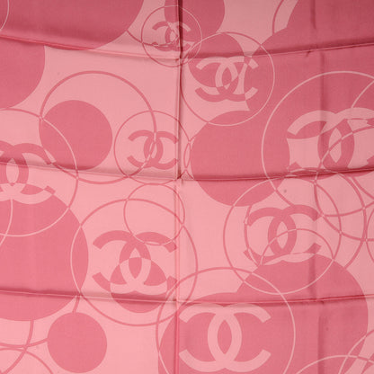 Chanel Silk CC Reversible Square Scarf Pink Beige 1 of 5