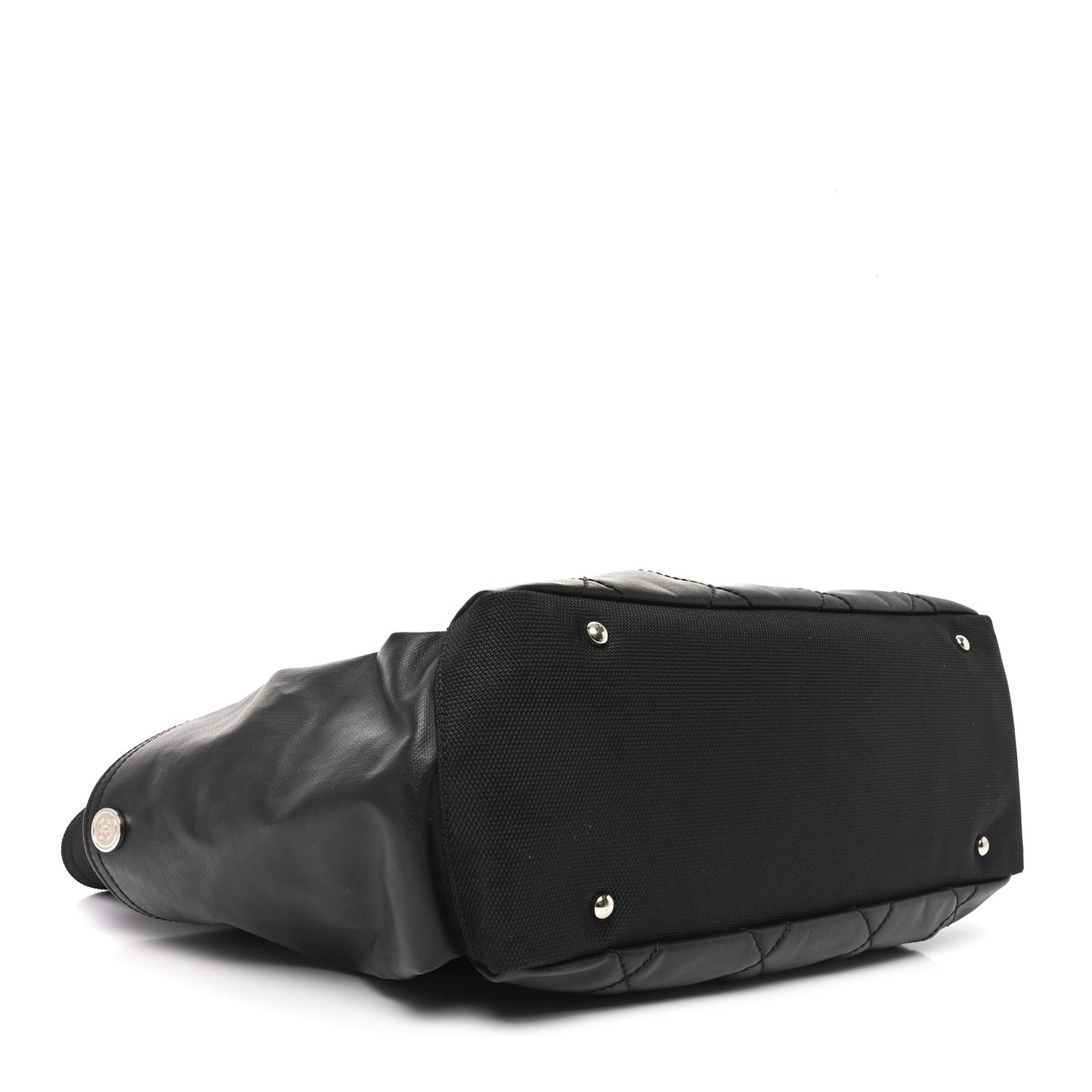 Coated Canvas Large Paris Biarritz Tote Black