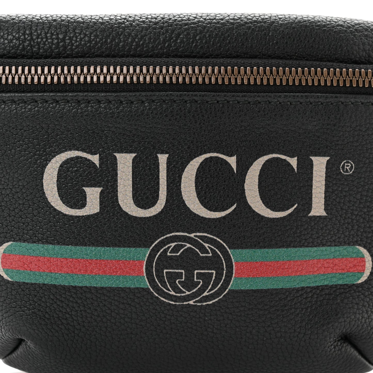 Grained Calfskin Small Logo Belt Bag Black