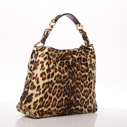 Prada Calf Hair Leopard Print Shoulder Bag Avorio 3 of 14