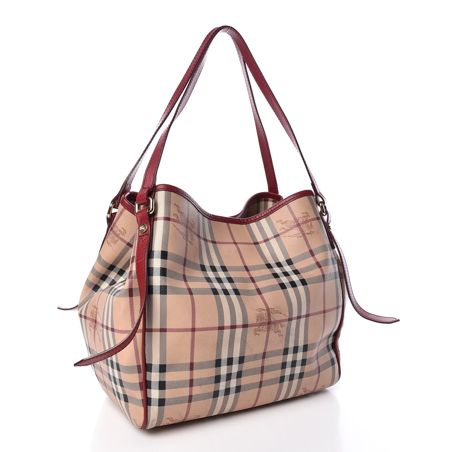 Burberry Haymarket Check Small Canterbury Tote Military Red 3 of 15