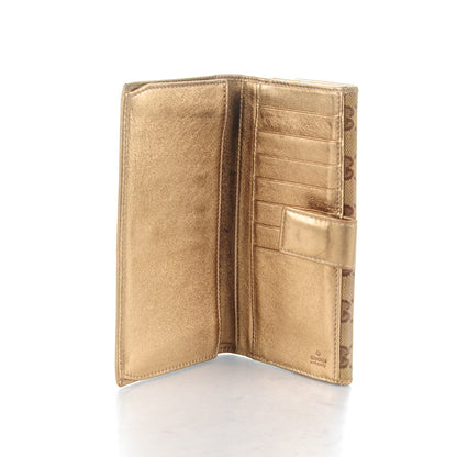 Gucci Crystal Monogram Metal Bar Continental Flap Wallet Gold 5 of 7