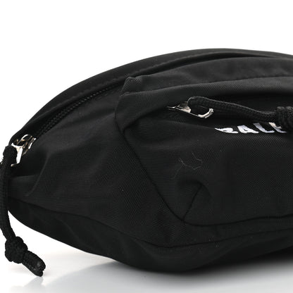 Balenciaga Sport Nylon Logo Embroidered Wheel Belt Bag Black White 7 of 8