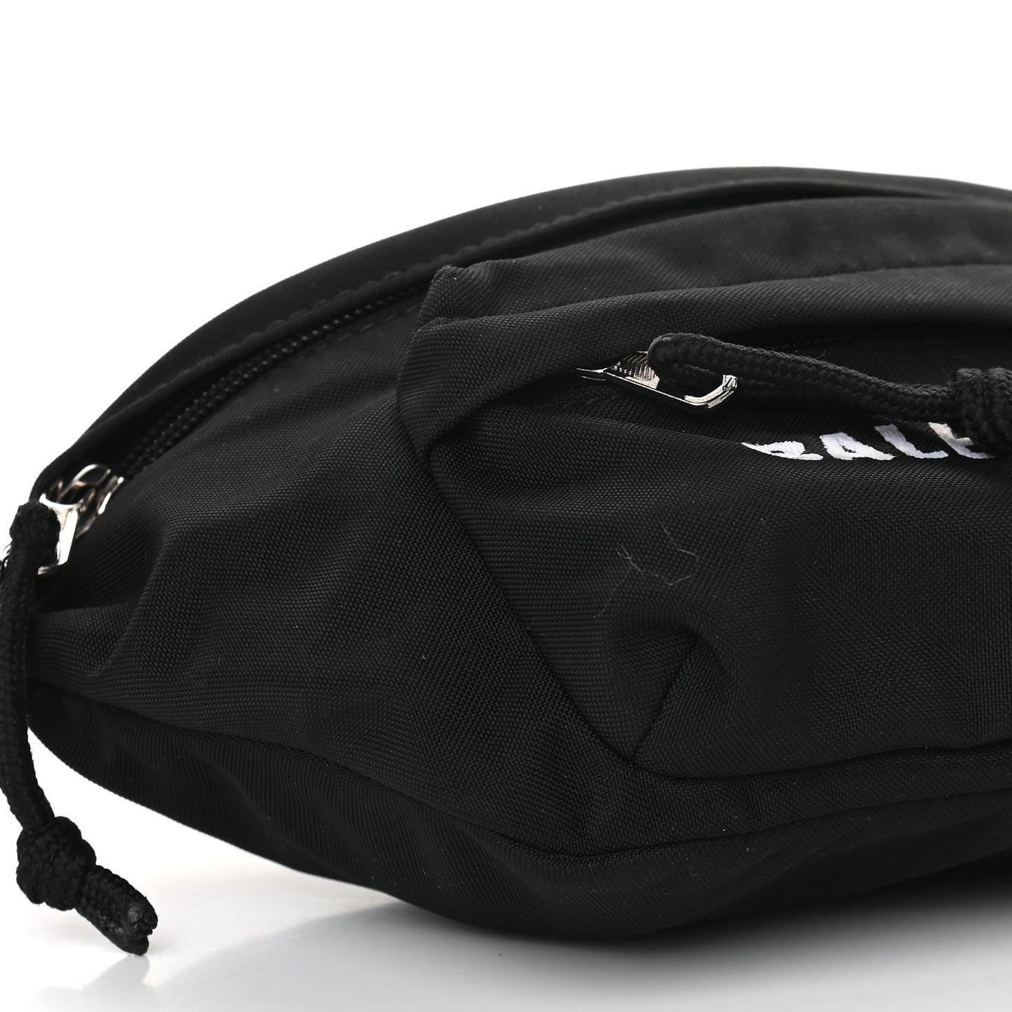 Sport Nylon Logo Embroidered Wheel Belt Bag Black White