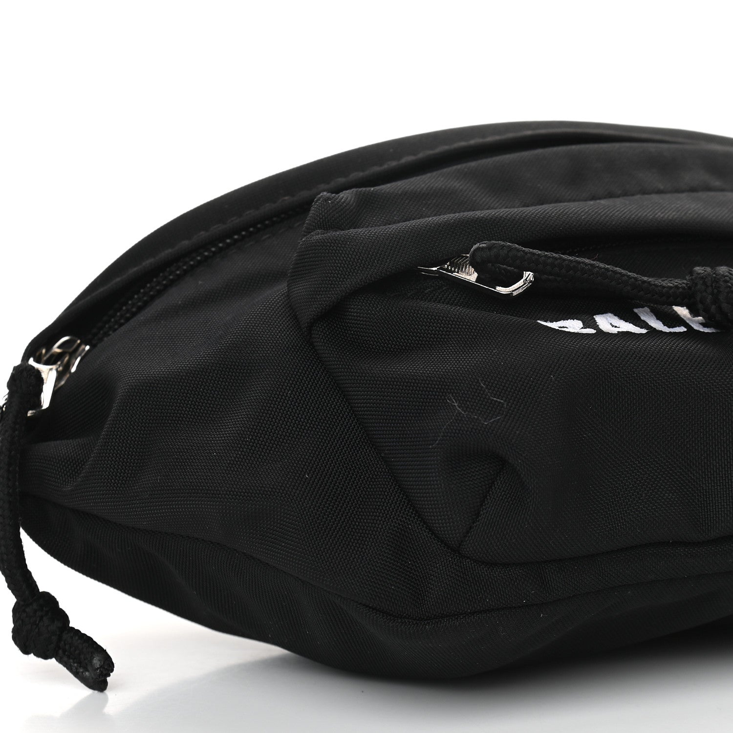 Balenciaga Sport Nylon Logo Embroidered Wheel Belt Bag Black White 7 of 8