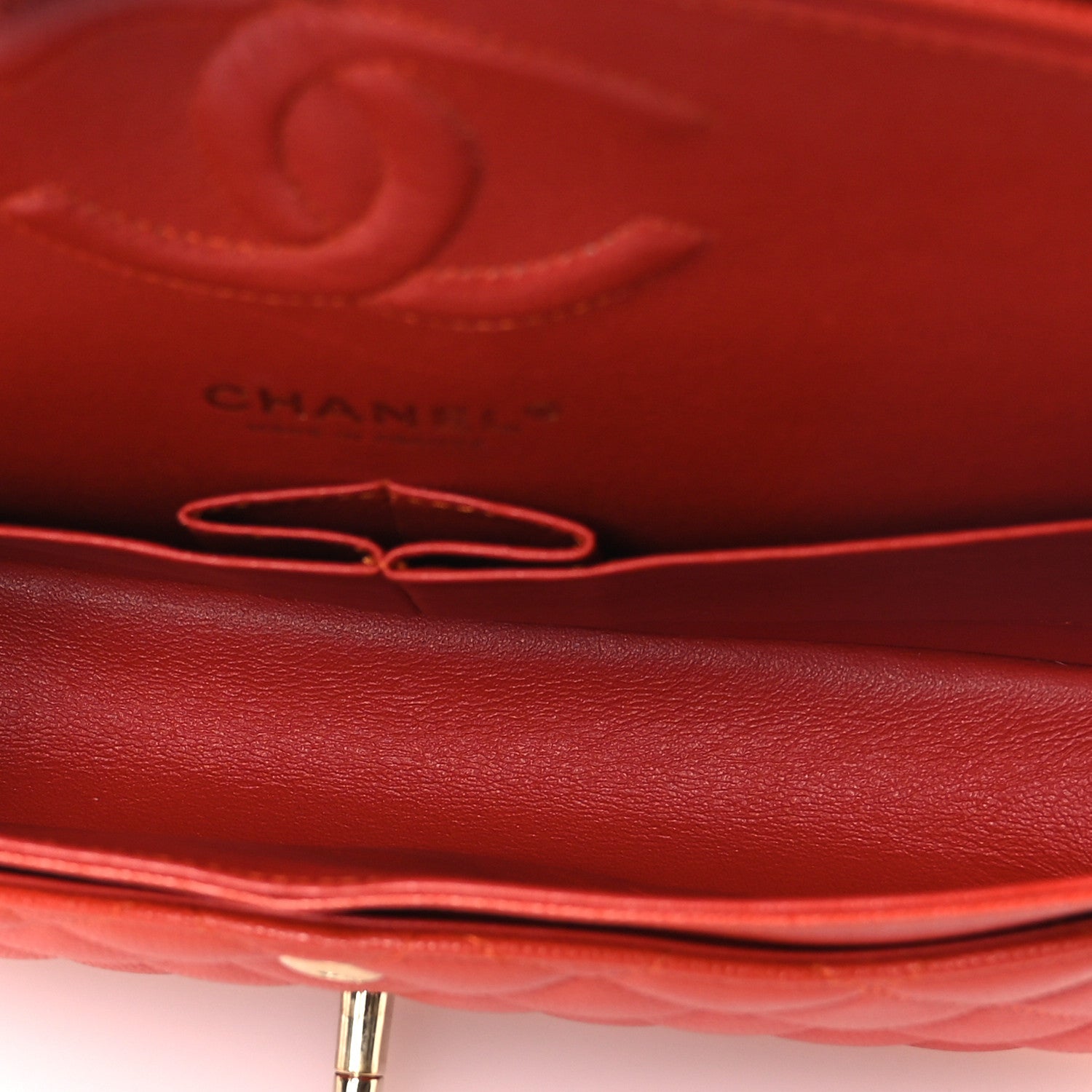 Chanel Caviar Quilted Medium Double Flap Light Red 5 of 12