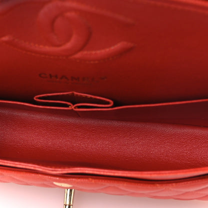 Chanel Caviar Quilted Medium Double Flap Light Red 5 of 12