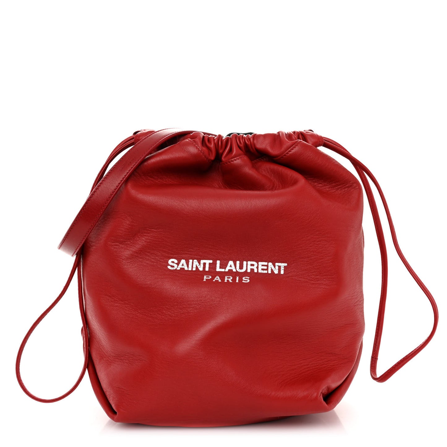 Lambskin Teddy Drawstring Bag Eros Red