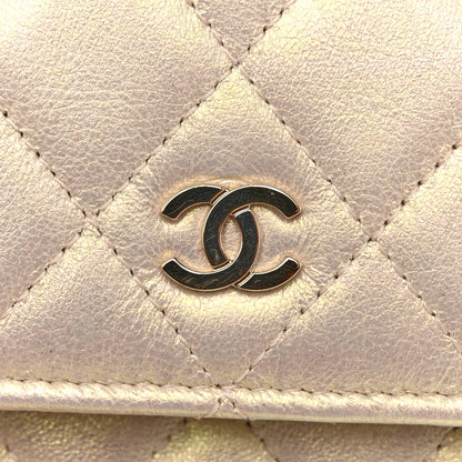 Chanel Iridescent Lambskin Quilted Mini Wallet On Chain WOC Ivory 12 of 14