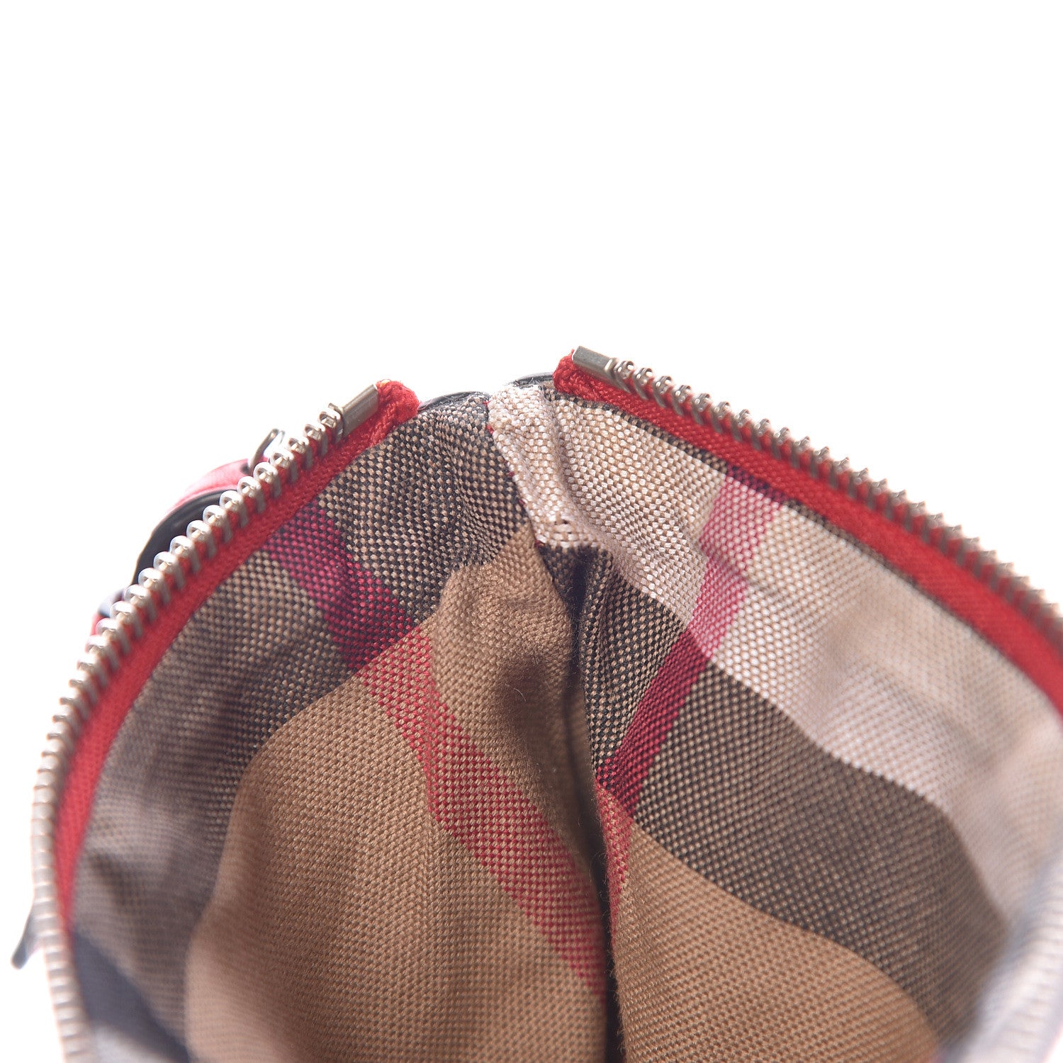 Burberry Grainy Calfskin Check Embossed Wristlet Military Red 9 of 16