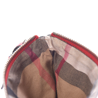 Burberry Grainy Calfskin Check Embossed Wristlet Military Red 9 of 16