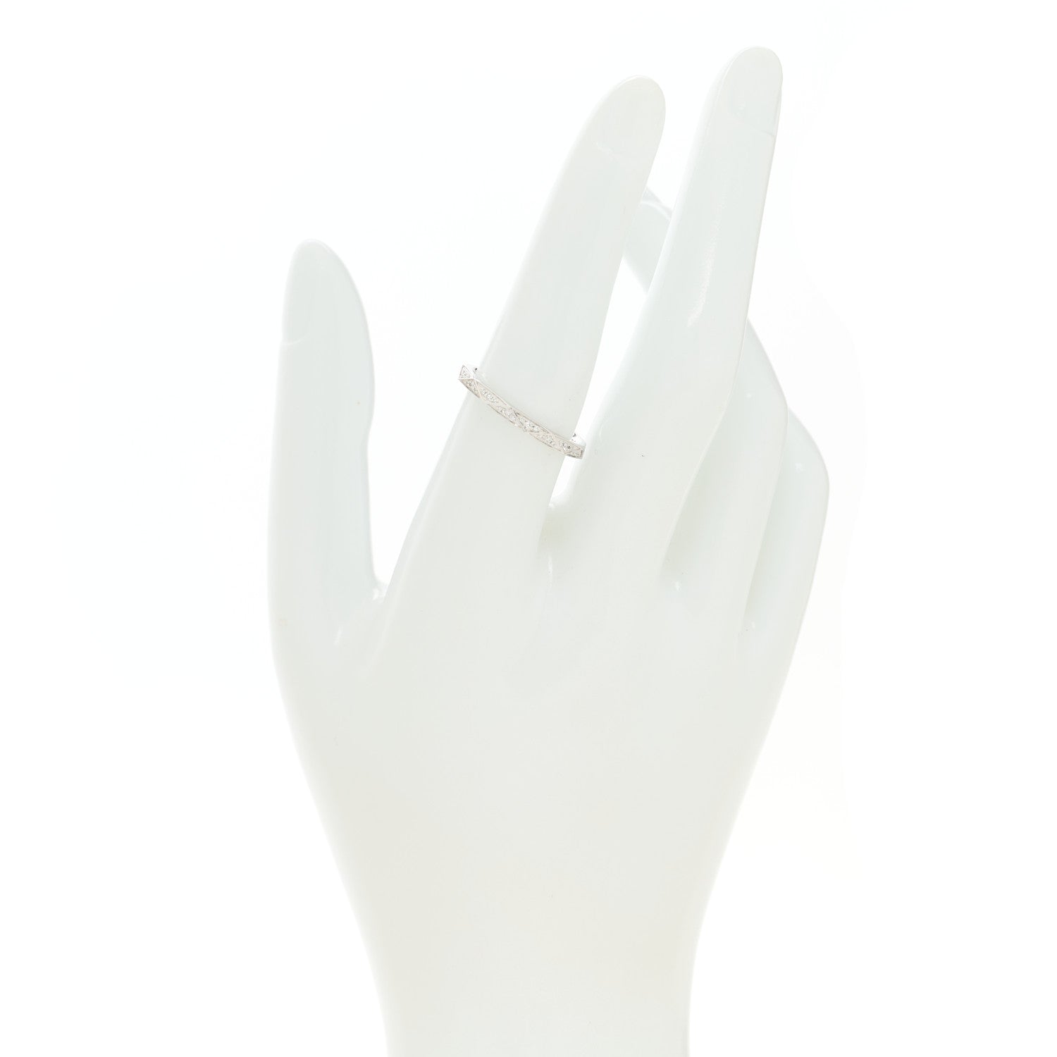 Graff 18K White Gold Diamond Laurence Graff Signature Band Ring 54 7 2 of 6
