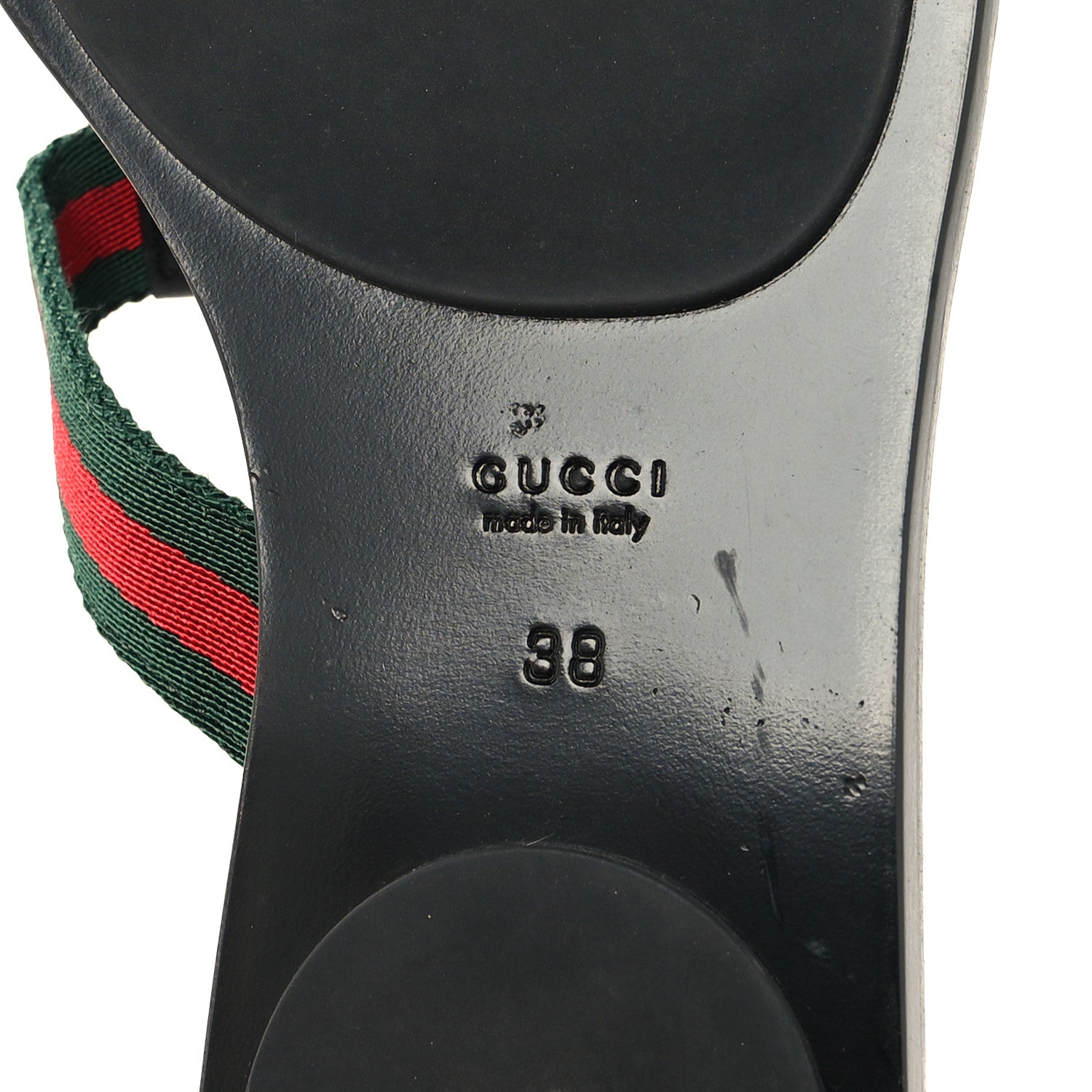 Gucci Nylon Guccissima Web Womens Thong Sandals 38 Green Red Black 6 of 8