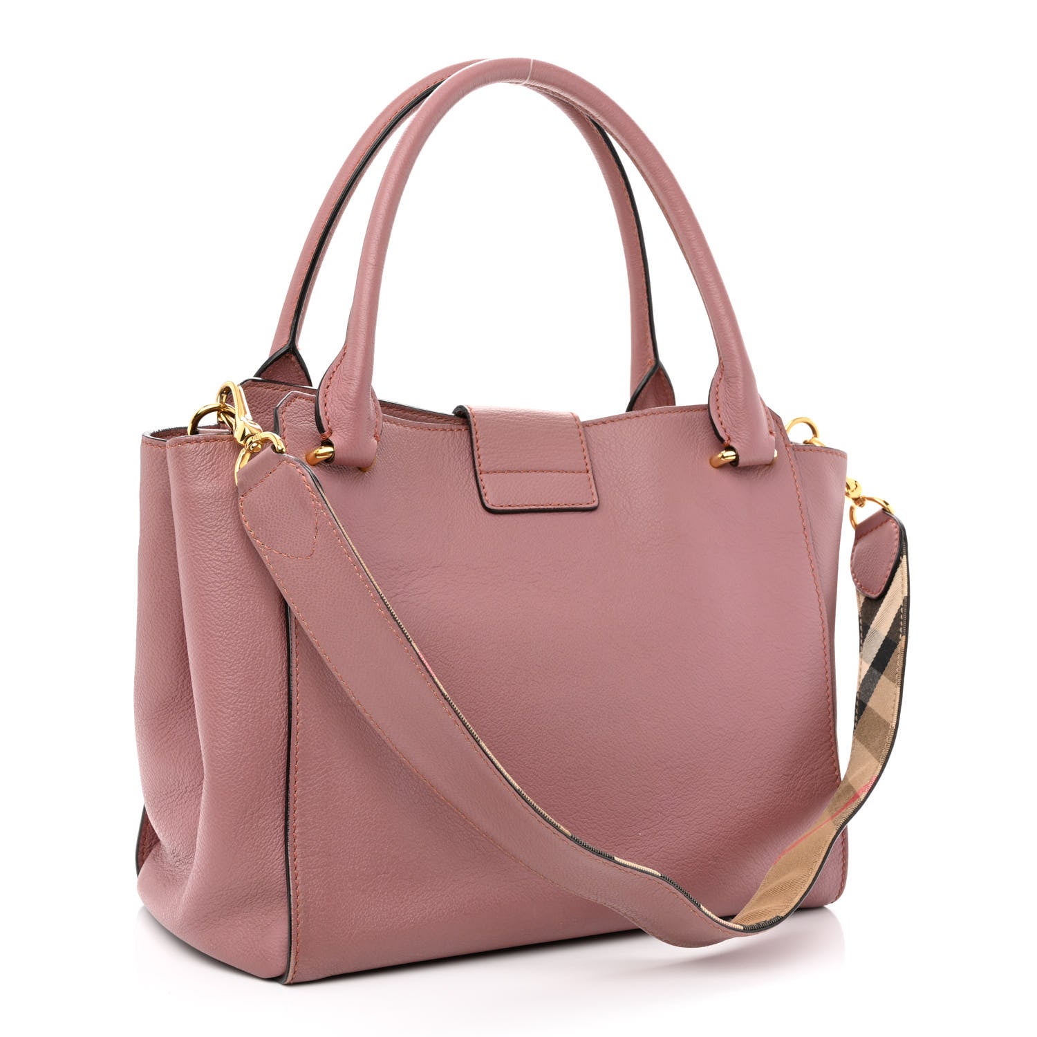 Burberry Soft Grain Calfskin Medium Buckle Tote Dusty Pink 3 of 13